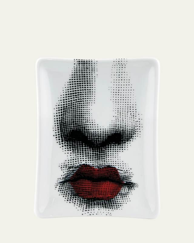 Rectangular Ashtray Bacio Puckered Red Lips